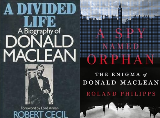 Portadas de dos libros sobre Donald Maclean, agente doble británico que espió para la Unión Soviética dentro de los Cinco de Cambridge.